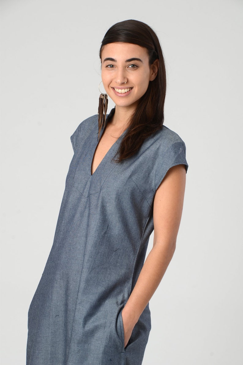 Women's Jeans Kaftan Maxi-Midi Dress Bohemian Loose Long | Etsy