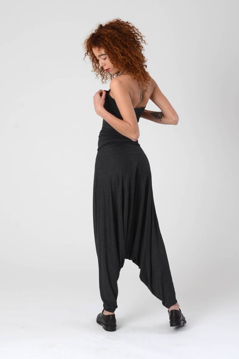 Grey Jumpsuit, Strapless Jumpsuit, Women's Harem Jumpsuit, Burning Man ...
