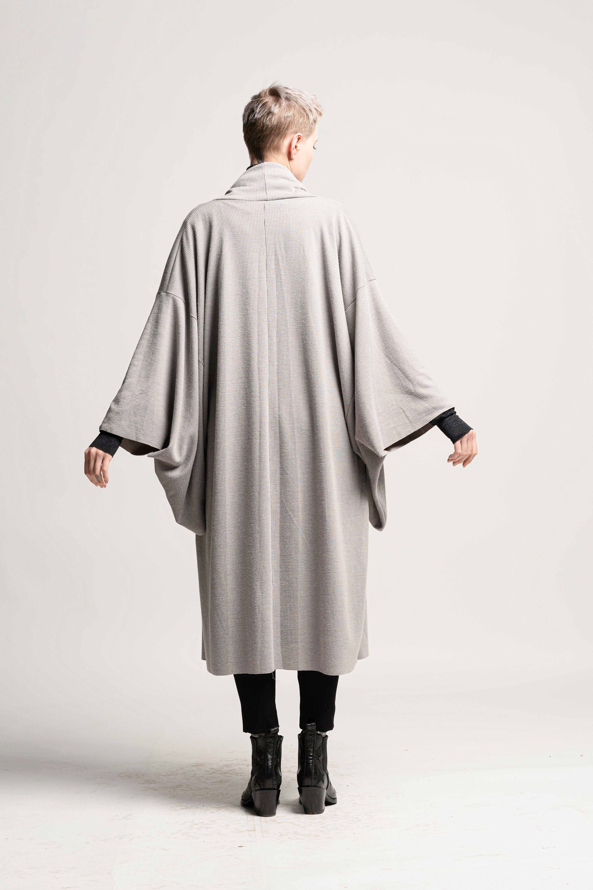 Japanese Haori Jacket, Kimono Oversize Cardigan, Grey Urban Kimono