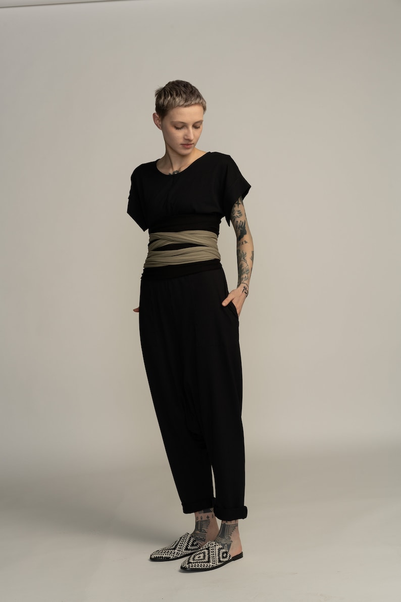 Black Jumpsuit With Pockets Harem Jumpsuit Boho Jumpsuit - Etsy