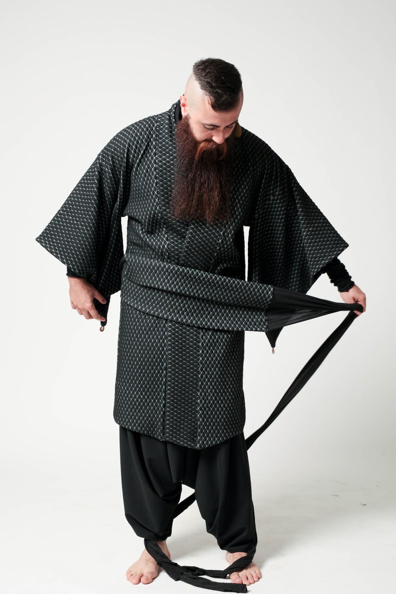 Winter Haori Kimono Jacket for Men, Quilt Haori Coat, gender-neutral coat image 4