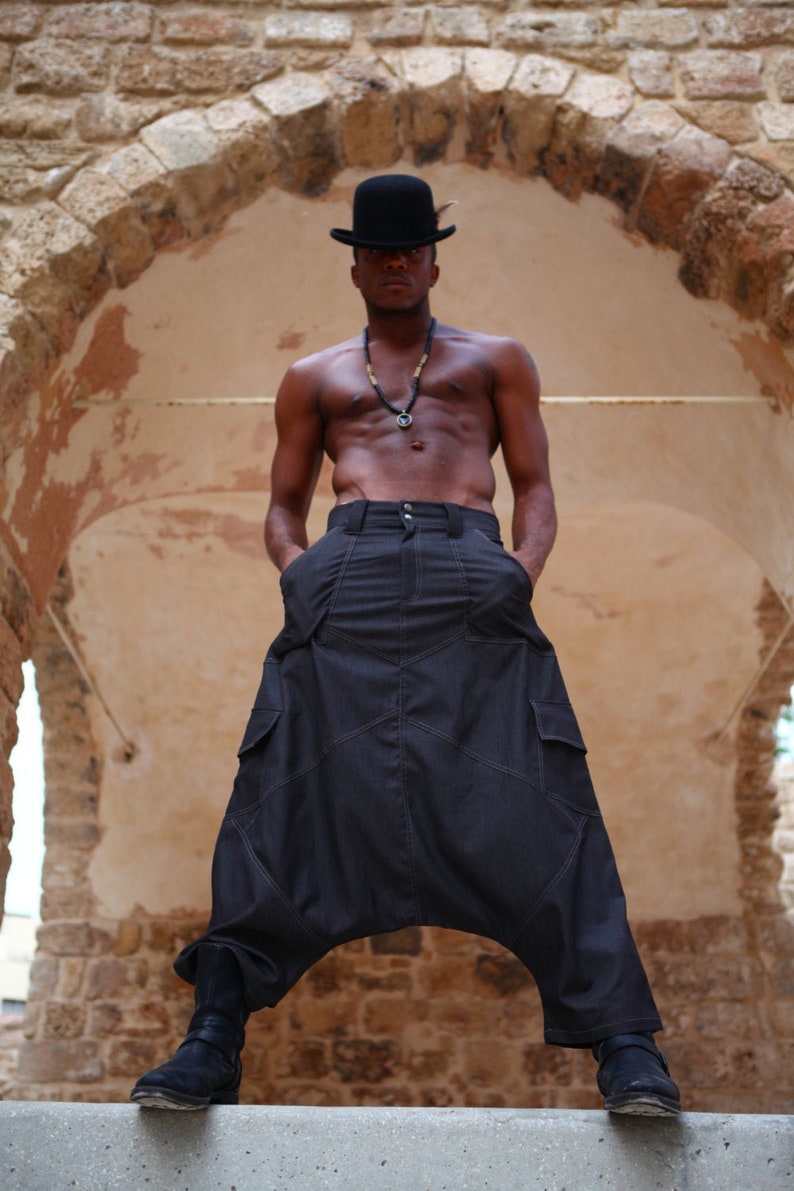 Man's Blue Harem Pants Men's Harem Trousers Harem Etsy