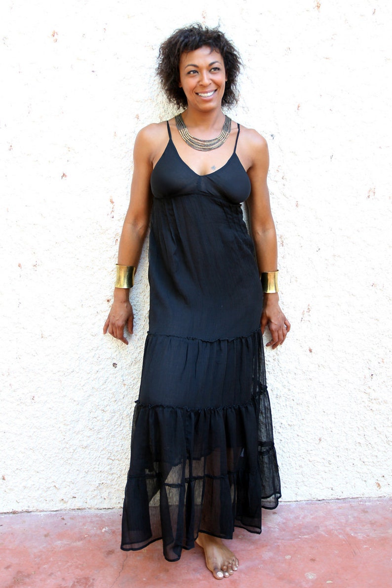 Black Chiffon Maxi Dress