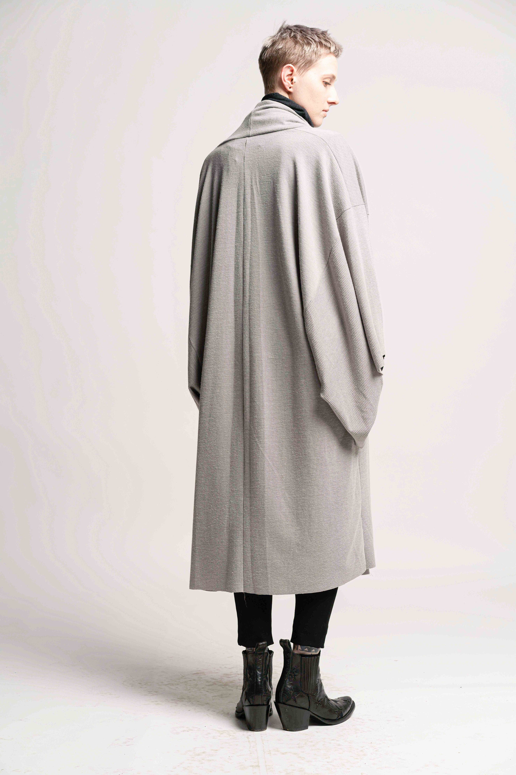 Japanese Haori Jacket, Kimono Oversize Cardigan, Grey Urban Kimono