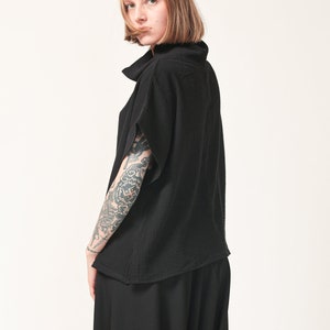 Loose Oversize Black Cotton Top image 3