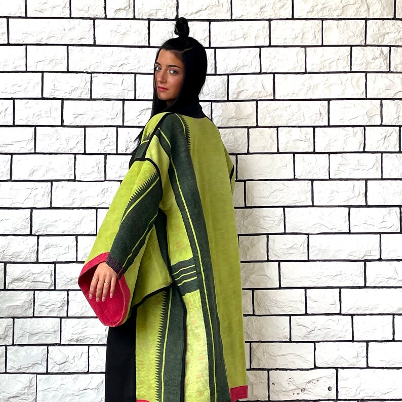 Kimono Jacket, Red Haori Coat, Oversized Kimono, Green Unisex Winter