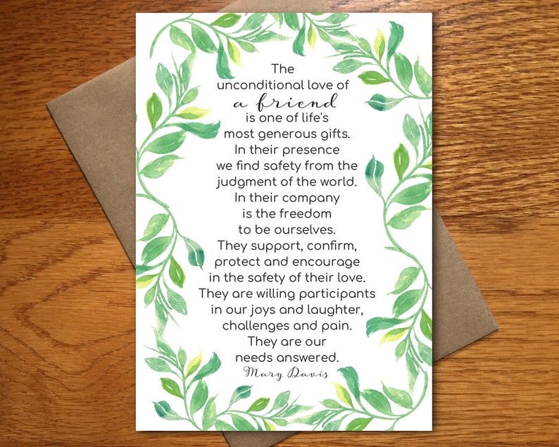 Every Day Spirit Watercolor Friendship Card For Her Floral Friend Card Girlfriend Birthday Card Friend Encouragement Card