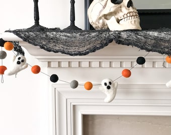 Ghouls Halloween Felt Ball Garland