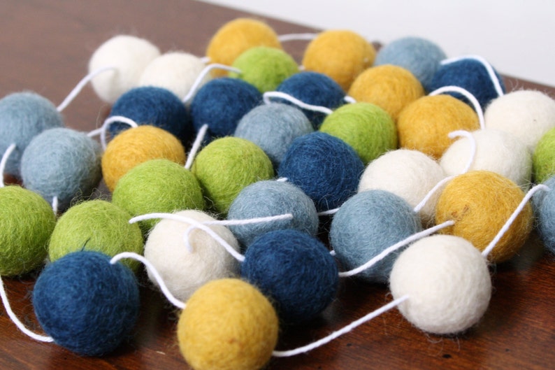 Custom Felt Ball Garland, Design Your Own Baby Shower Pom Pom Garland, DIY Banner, Party Decor image 3