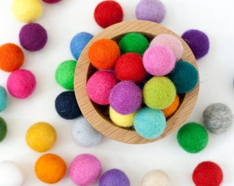 2 cm Wool Felt Balls - Choose Your Own Colors - Pom Pom Balls - Wool Felt Beads - Felted Wool Balls,