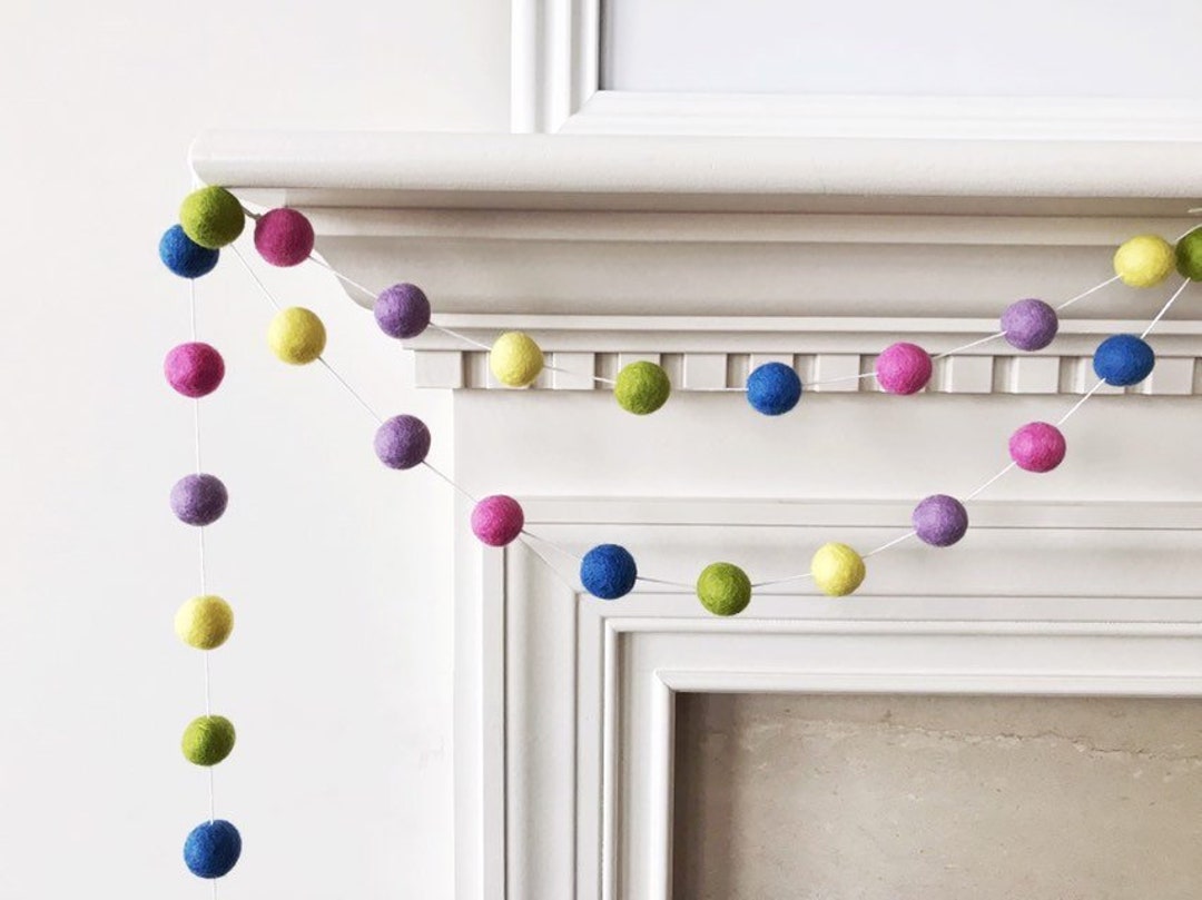 Spring Garland Easter Garland Pastel Easter Garland Pom Pom Etsy