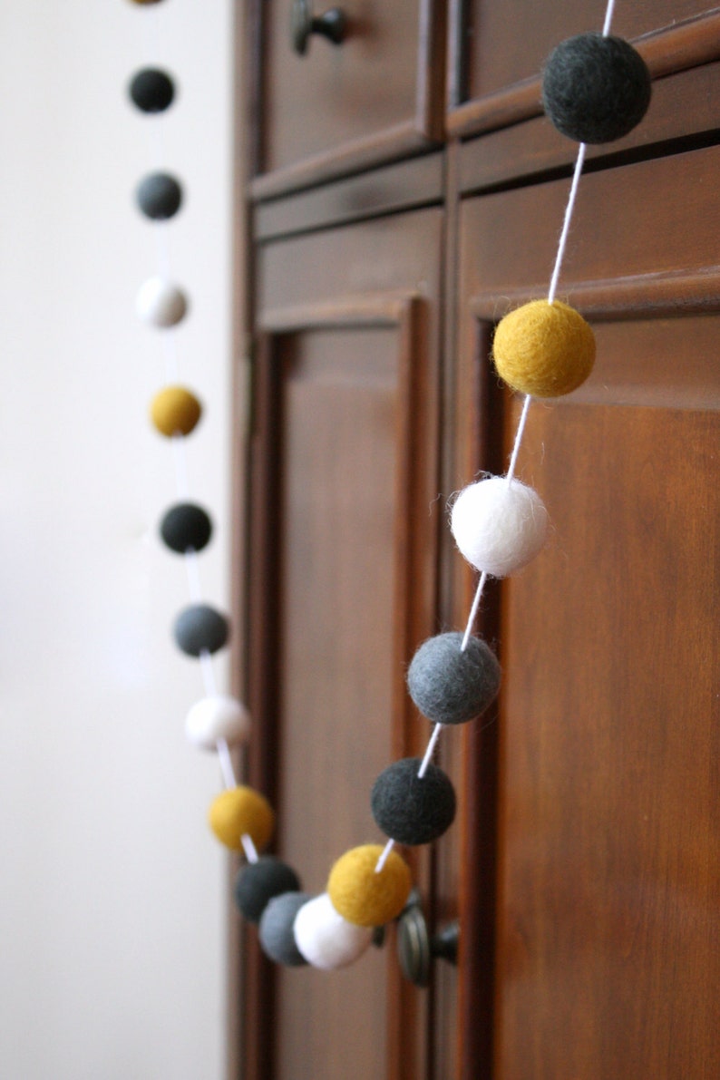 Custom Felt Ball Garland, Design Your Own Baby Shower Pom Pom Garland, DIY Banner, Party Decor image 4