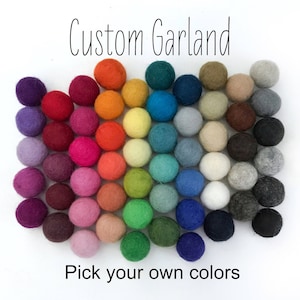 Custom Felt Ball Garland, Design Your Own Baby Shower Pom Pom Garland, DIY Banner, Party Decor