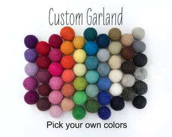 Custom Felt Ball Garland, Design Your Own Baby Shower Pom Pom Garland, DIY Banner, Party Decor