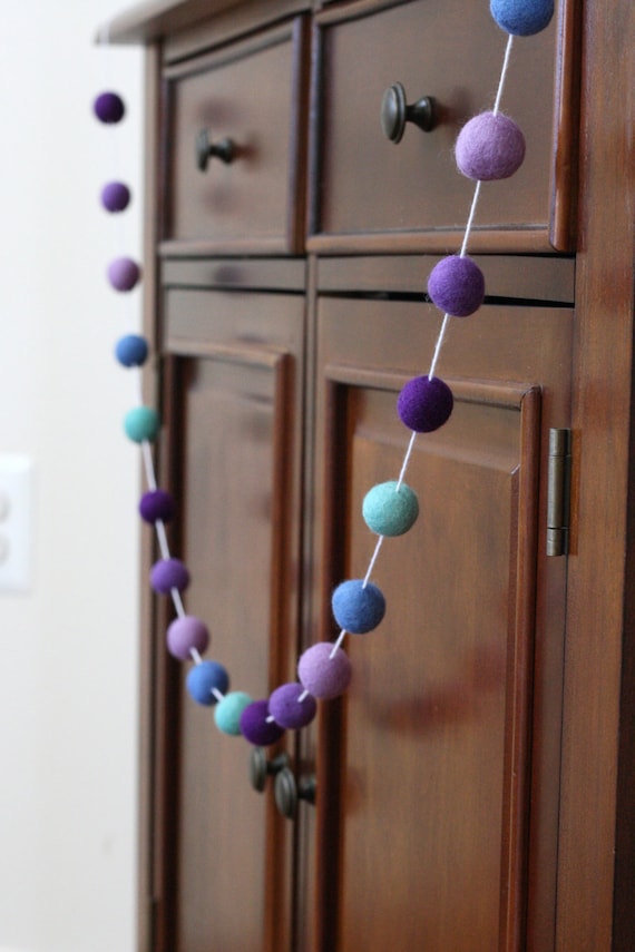 Frozen Birthday Garland, Birthday Party Felt Ball Garland, Pom Pom Garland, Birthday Banner, Baby Shower Banner