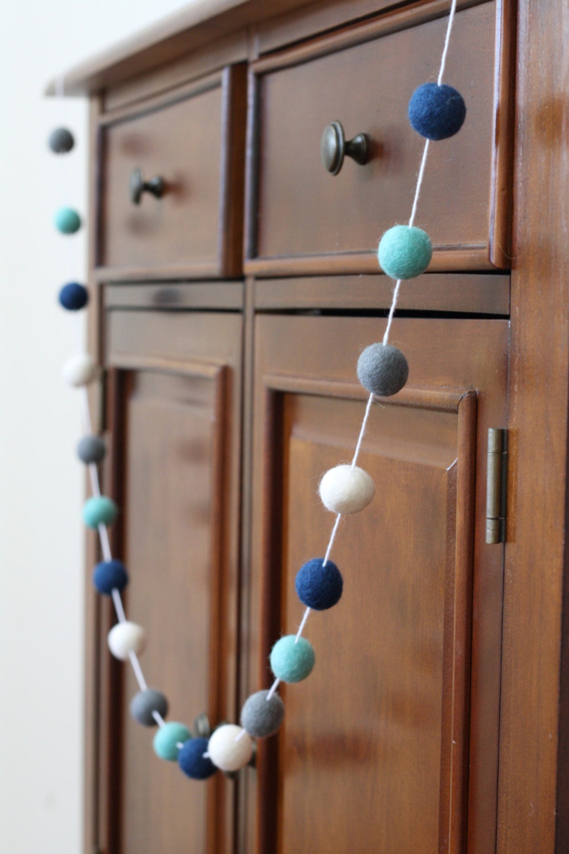 The Blues Felt Ball Garland Boy Baby Shower Pom Pom Garland Etsy UK