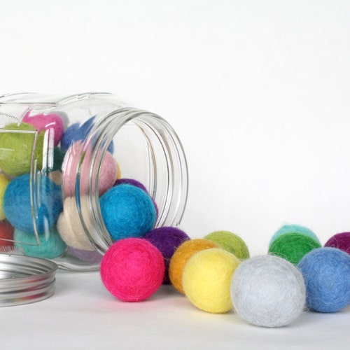 2 Cm Wool Felt Balls Choose Your Own Colors Pom Pom Balls Etsy