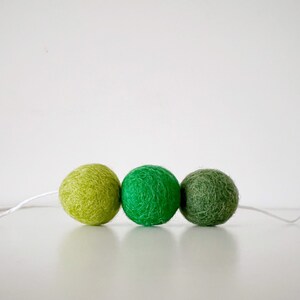 Luck of the Irish St. Patricks Day Felt Ball Garland, Shades of Green Pom Pom Garland image 3