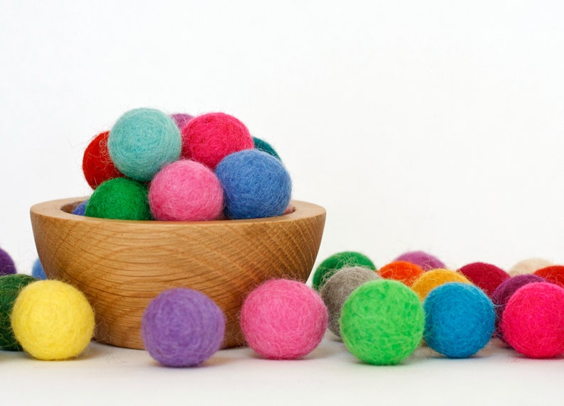 2 cm Wool Felt Balls Choose Your Own Colors Pom Pom Balls Wool Felt Beads Felted Wool Balls, image 2