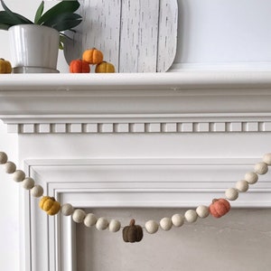 Pumpkin Felt Ball Garland