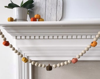 Pumpkin Felt Ball Garland