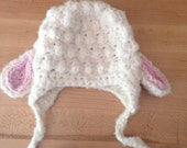 Crocheted Lamb Hat - Newborn Photo Prop