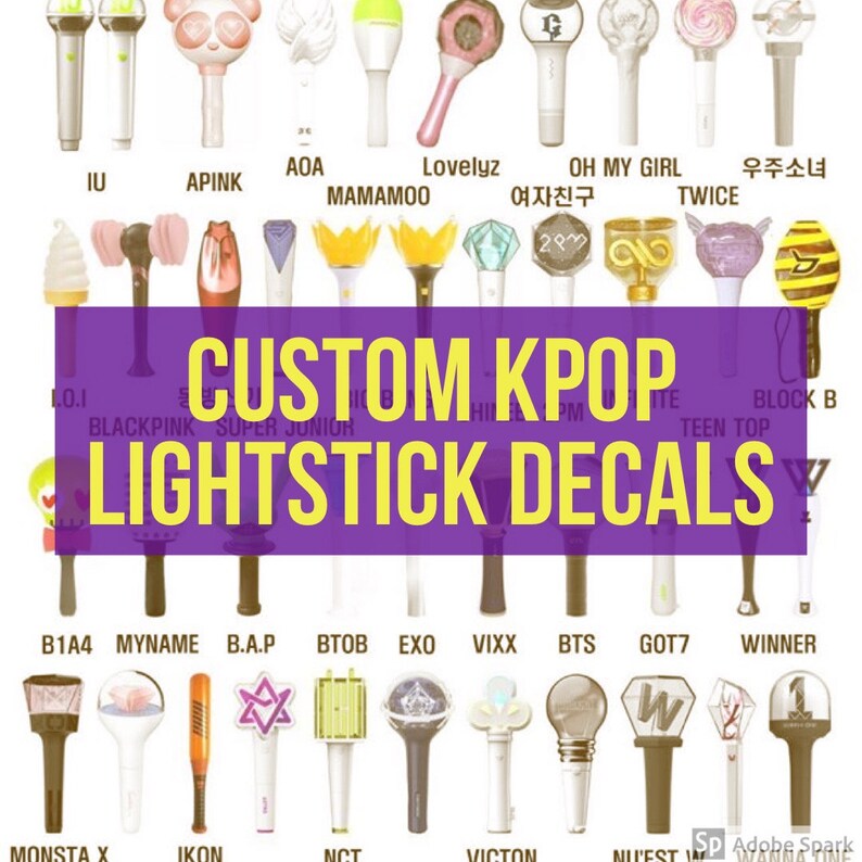 CUSTOM KPOP Lighstick Decals | Etsy