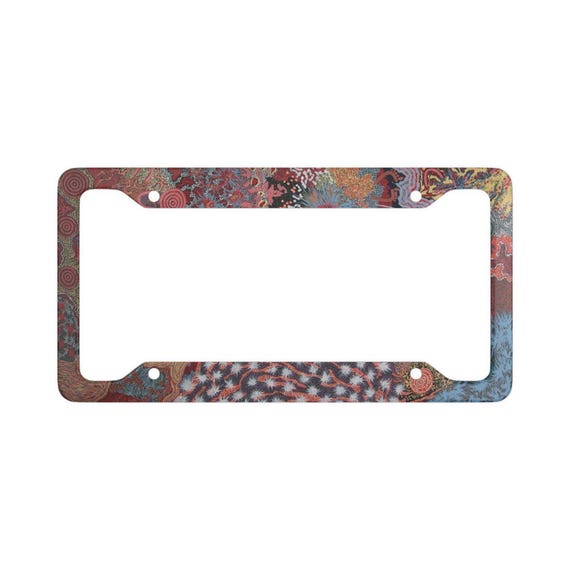 Abstract License Plate Frame - Aesthetic Car Decor Aluminum Vanity Plate Holder