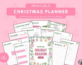 Planificador de vacaciones imprimible para chicas sexys / Planificador de Navidad imprimible / Lista de tareas pendientes / Planificador de lista de regalos / Lista de regalos de Navidad / Planificador de fiestas