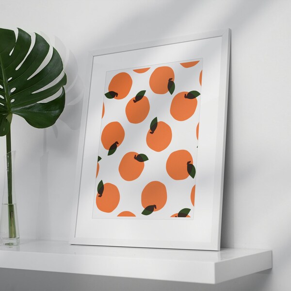 DIGITAL DOWNLOAD "Just Peachy" Print, Fruit Minimalism, Wall Art Print, Young & Fresh Art, Hand Drawn Fun Print Draft, Printable at Home