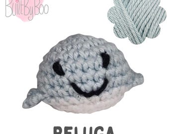 Little Balls of Happy - Beluga Whale - Crochet Keyring, Keychain, Collectible