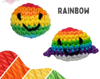 Little Balls of Happy - Rainbow - Crochet Keyring, Keychain, Collectible
