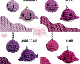 Little Balls of Happy - Purple, Fuchsia - Crochet Keyring, Keychain, Collectible