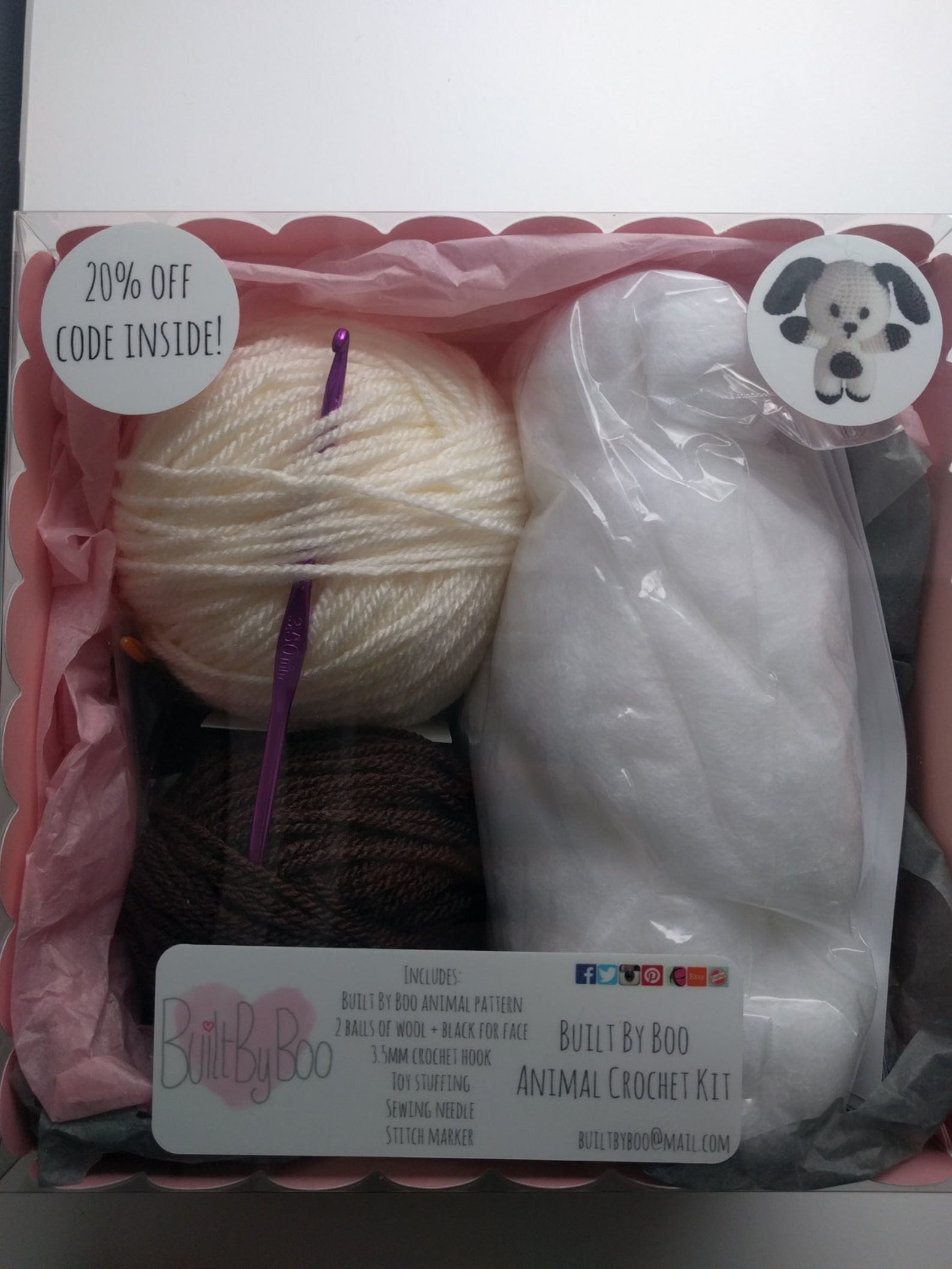 Fido the Dog Crochet Kit Learn to Crochet, Craft Kit, Diy, Amigurumi Animals, Cute, Crochet