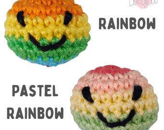 Little Balls of Happy - Rainbows - Crochet Keyring, Keychain, Collectible