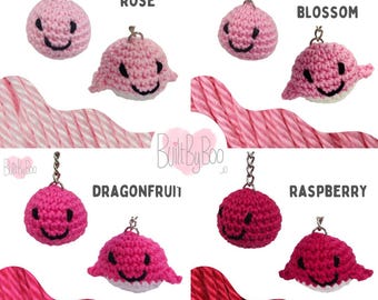 Little Balls of Happy - Pink, Raspberry - Crochet Keyring, Keychain, Collectible