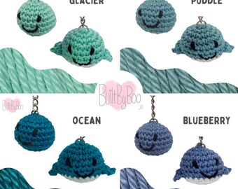 Little Balls of Happy - Aqua, Teal, Blue - Crochet Keyring, Keychain, Collectible