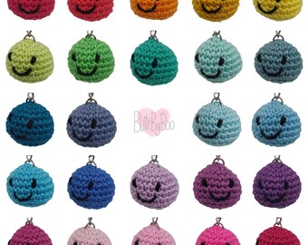 Little Balls of Happy - Solid Balls - Crochet Keyring, Keychain, Collectible