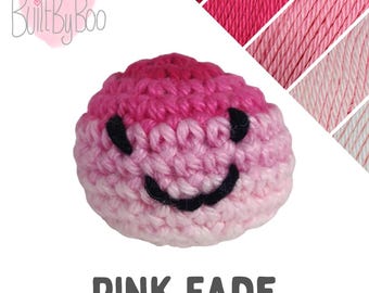 Little Balls of Happy - Pink Fade - Crochet Keyring, Keychain, Collectible