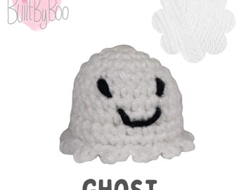 Little Balls of Happy - Ghost - Crochet Keyring, Keychain, Collectible