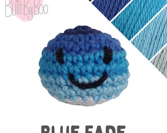 Little Balls of Happy - Blue Fade - Crochet Keyring, Keychain, Collectible