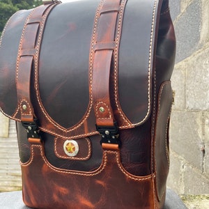 Leather backpack rucksack