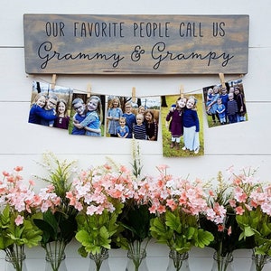 Gift for Grandparents | Our Favorite People Call Us | Father's Day Personalized Gift | Custom Sign | Picture Display | Grandparent Gift