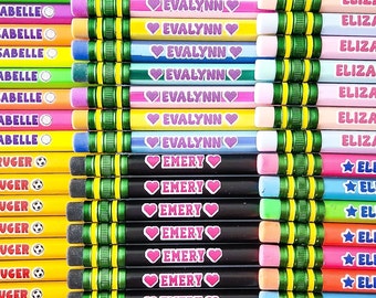 Custom Printed Pencils For Back To School | Pack Of Personalized #2 Pencils | Black, Neon, Pastel, Striped, Yellow