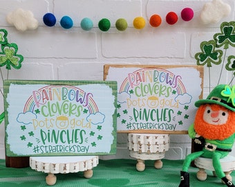 Rainbows, Clovers, Pots of Gold, Pinches #StPatricksDay | St. Patrick's Day Sign | Farmhouse St. Paddy's Day Decor