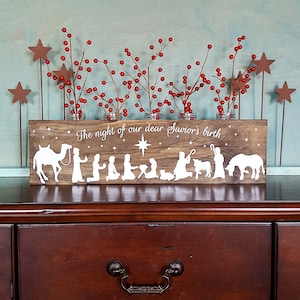 Christmas Nativity Sign | Manger Scene Sign | Christmas decor | Holiday decor | Painted Wood Sign Decor