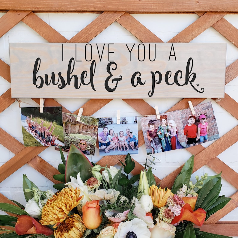 Grandparent Gift Bushel and a Peck Photo Display Board Picture Display Mother/'s Day Personalized Gift