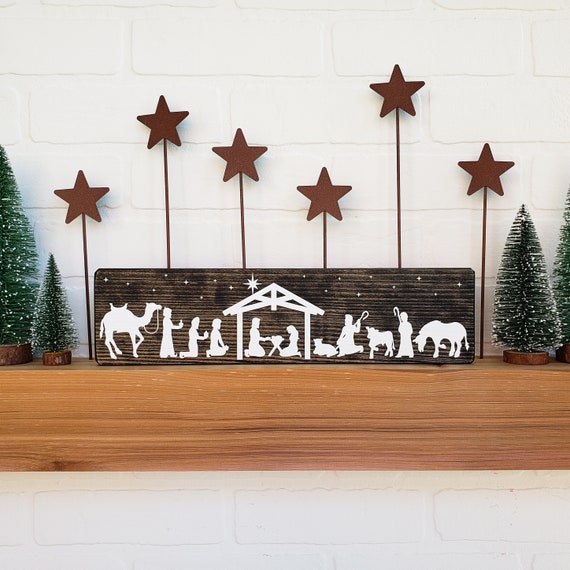 Nativity Scene Nativity Sets For Christmas Indoor Black Metal Nativity