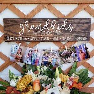 Grandkids Make Life More Grand Photo Display for Grandparents | Father's Day Personalized Gift | Custom Grandma and Grandpa Present