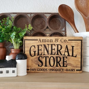 General Store + Custom Name Sign | Dry Goods Sign | Produce Sign | Dairy Sign | Personalized Family Name Sign